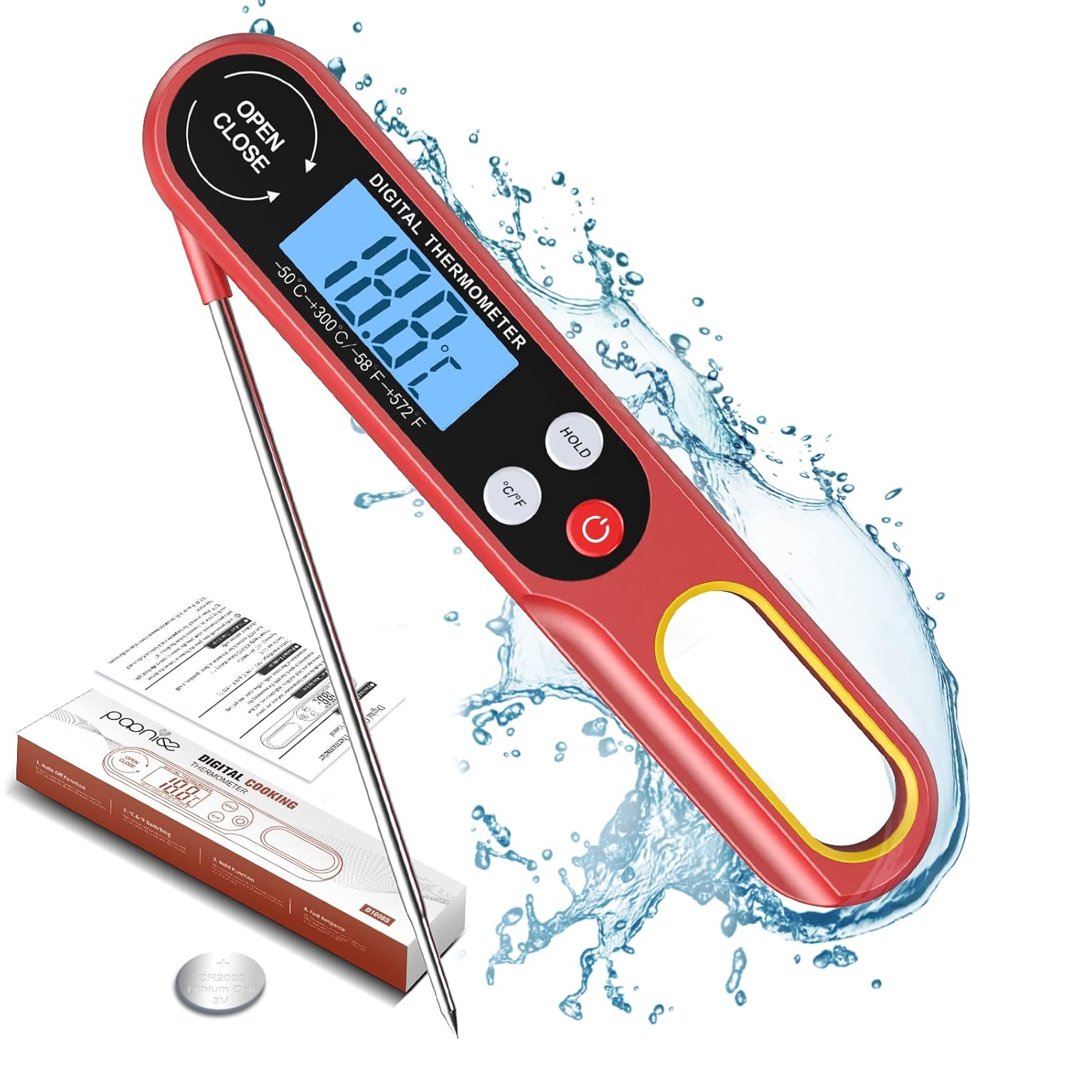 Digital Meat Barbecue Thermometers for Air Fryers Cooking, Food Thermometer Inst...