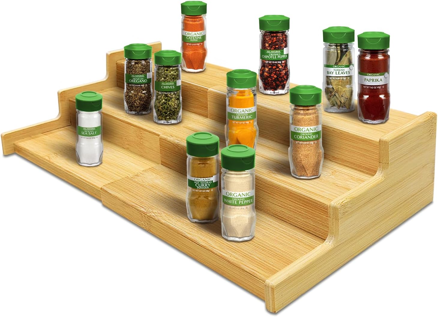 Spice Rack Organizer, Special 3 Tier Expandable Bamboo Spice Storage, Innovative...