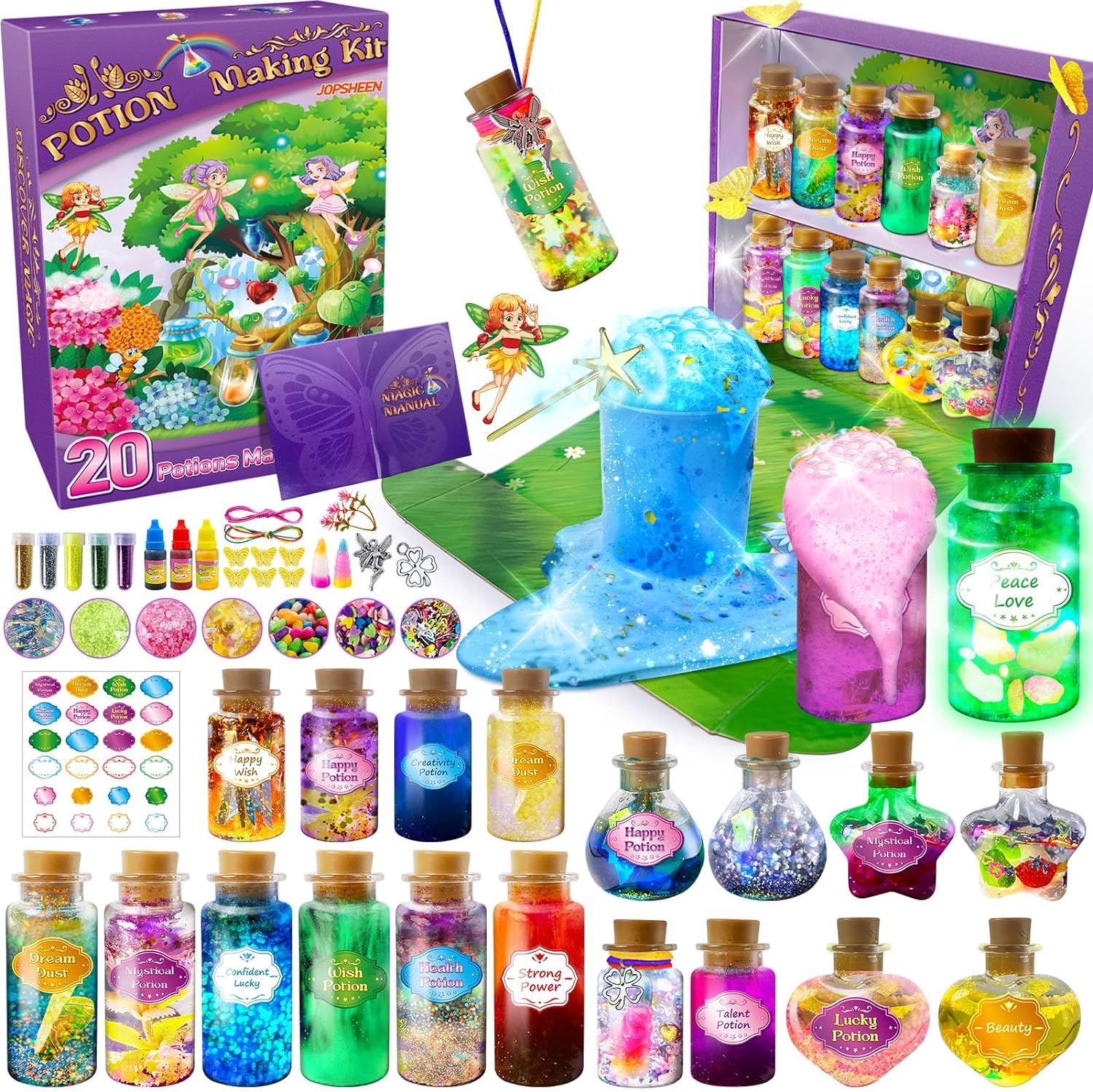 JOPSHEEN Potion Making Kit for Kids, 20 Bottles Potion, Wizard Potion Crafts, Ch...