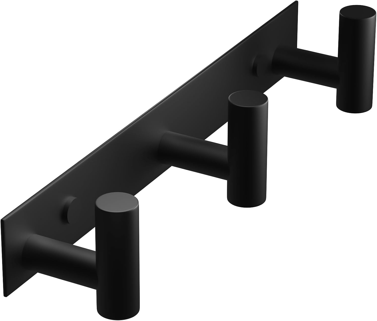 VAEHOLD Black Hat and Coat Wall Mount Rack - 3 Hooks for Robes, Bags, Keys, and...