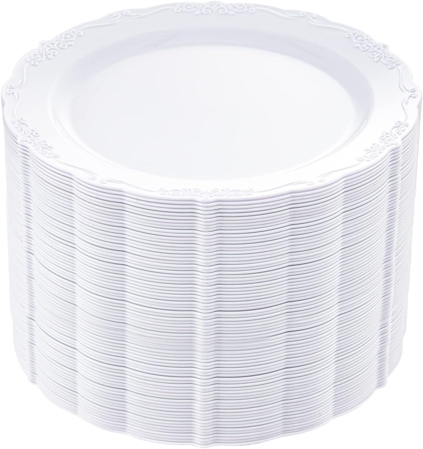 DaYammi 60PCS White Plastic Plates, Special Heavy Duty White Disposable Plates,...
