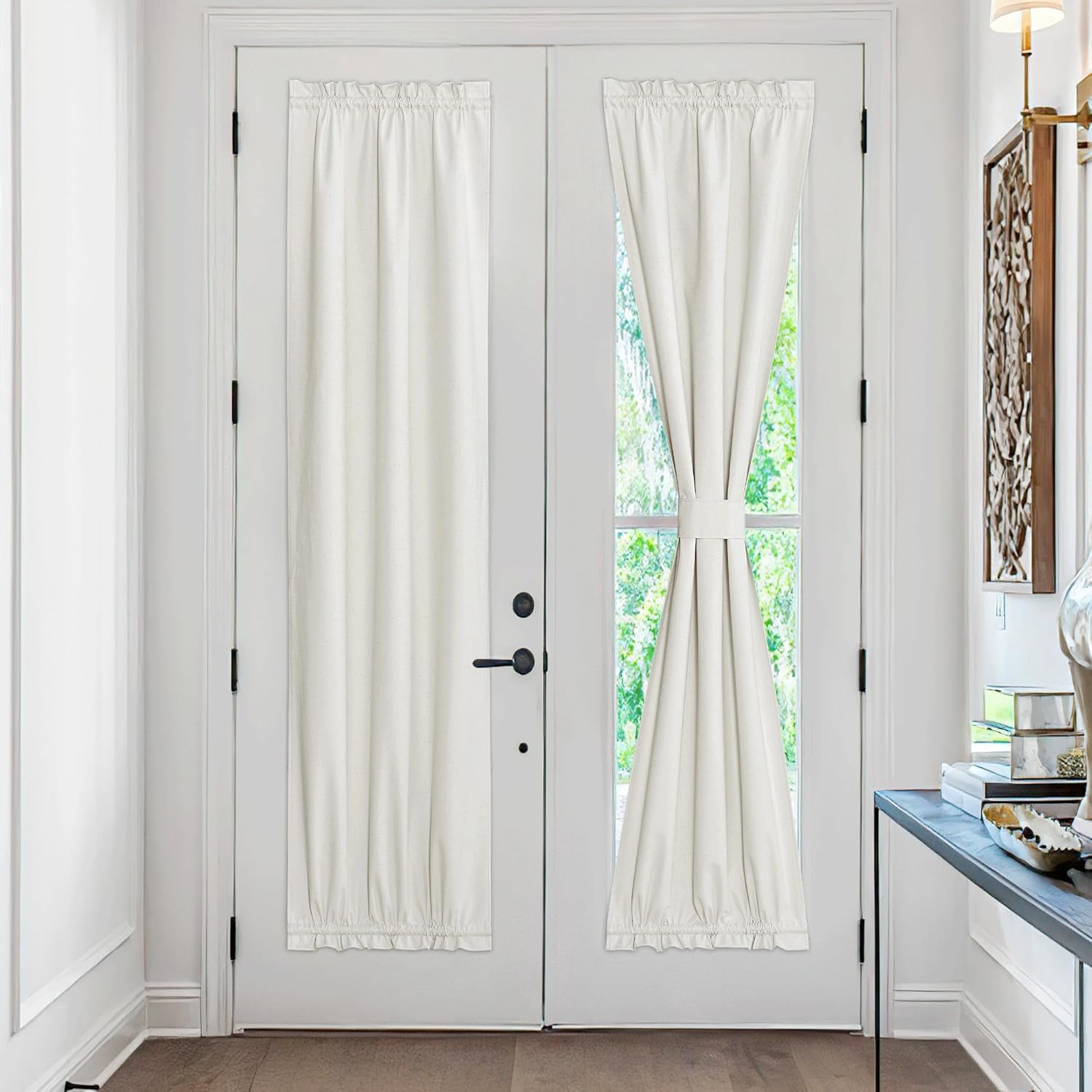 PONY DANCE Sidelight Door Curtain, Special Front Door Curtains for Small Window,...