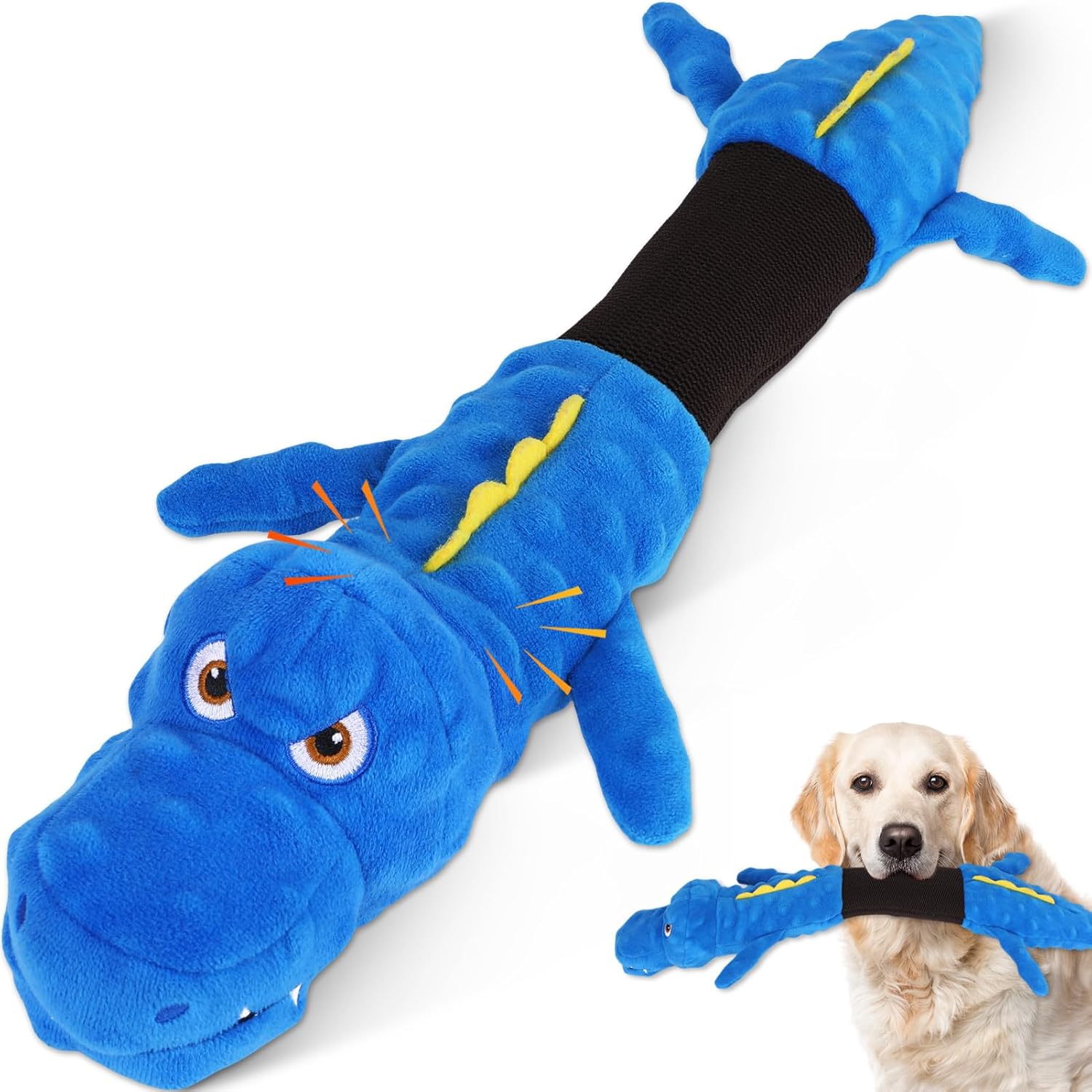 Large Squeaky Dog Toys, Interactive Tug of War Puppy Toys, Tough Plush Dog Chew...