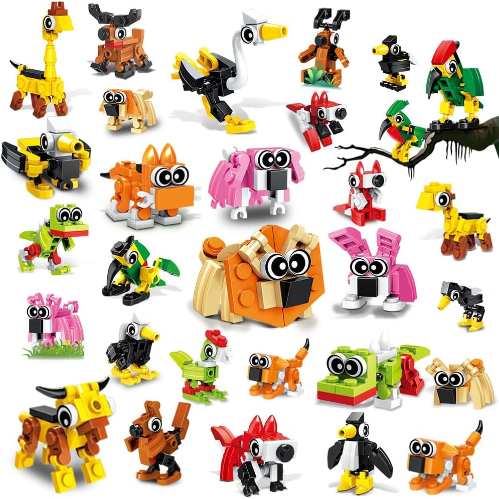 HOGOKIDS Party Favors for Kids, 20 Pack Animals Building Block Toy, Easter Gifts...