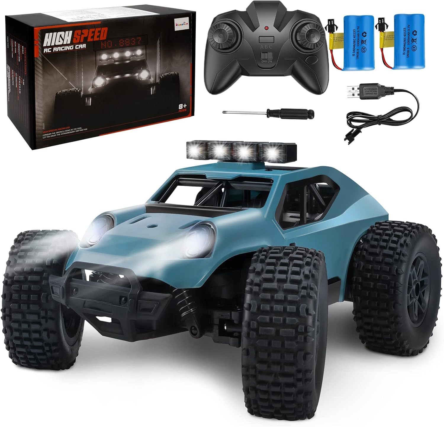 Kizeefun Remote Control Car for Boys, 2.4Ghz 1/20 RC Car Off-Road Vehicle 20km/h...