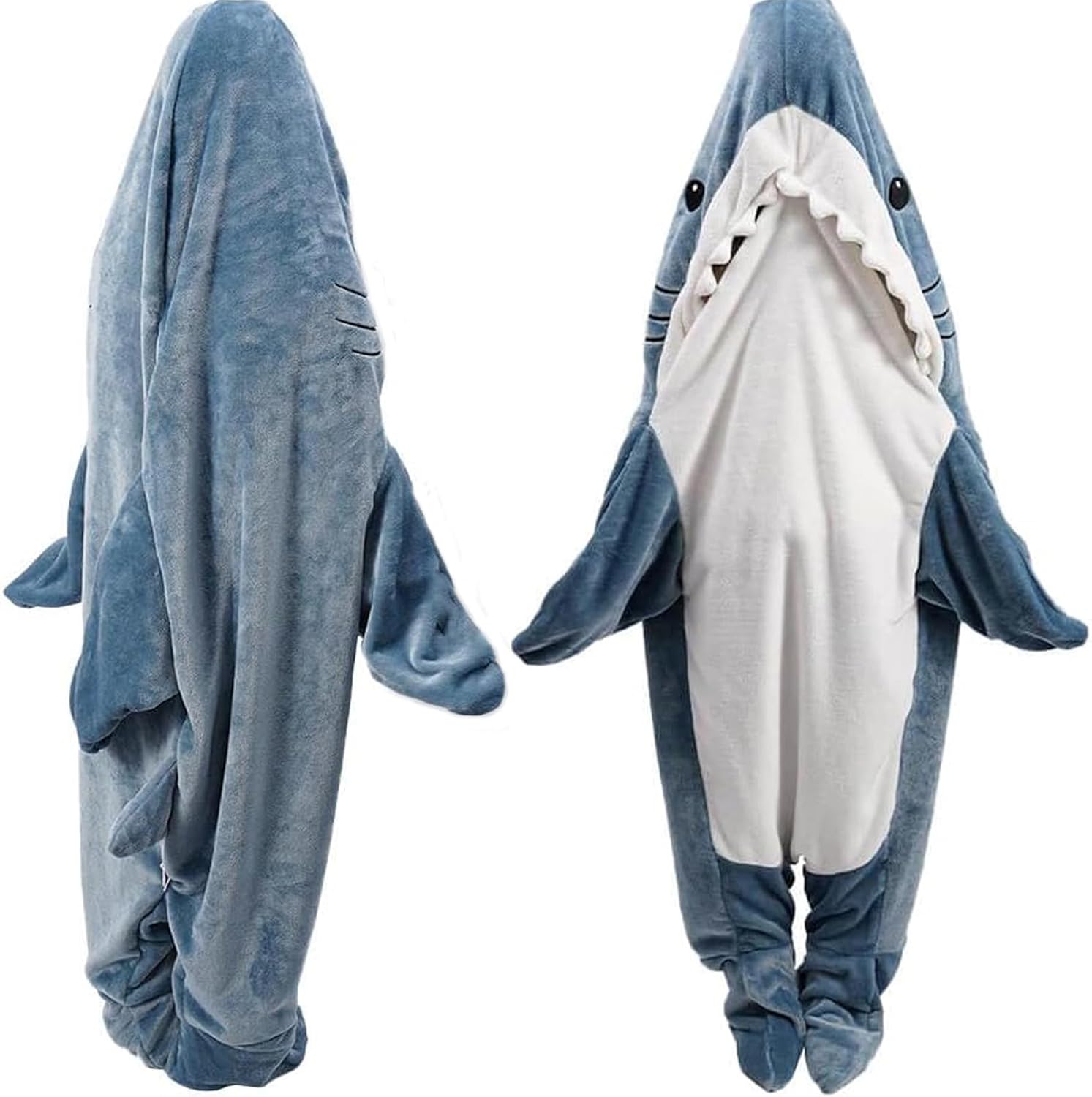 DDMY Shark Blanket Halloween Blanket, XXL Size Flannel Shark Onesie Wearable Bla...