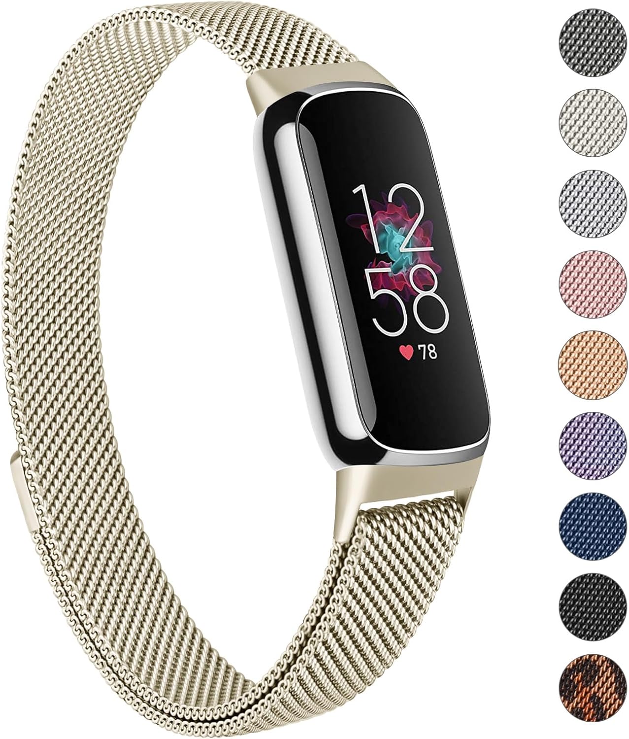 Vancle Strap Compatible with Fitbit Luxe Straps for Women Men, Stainless Steel M...