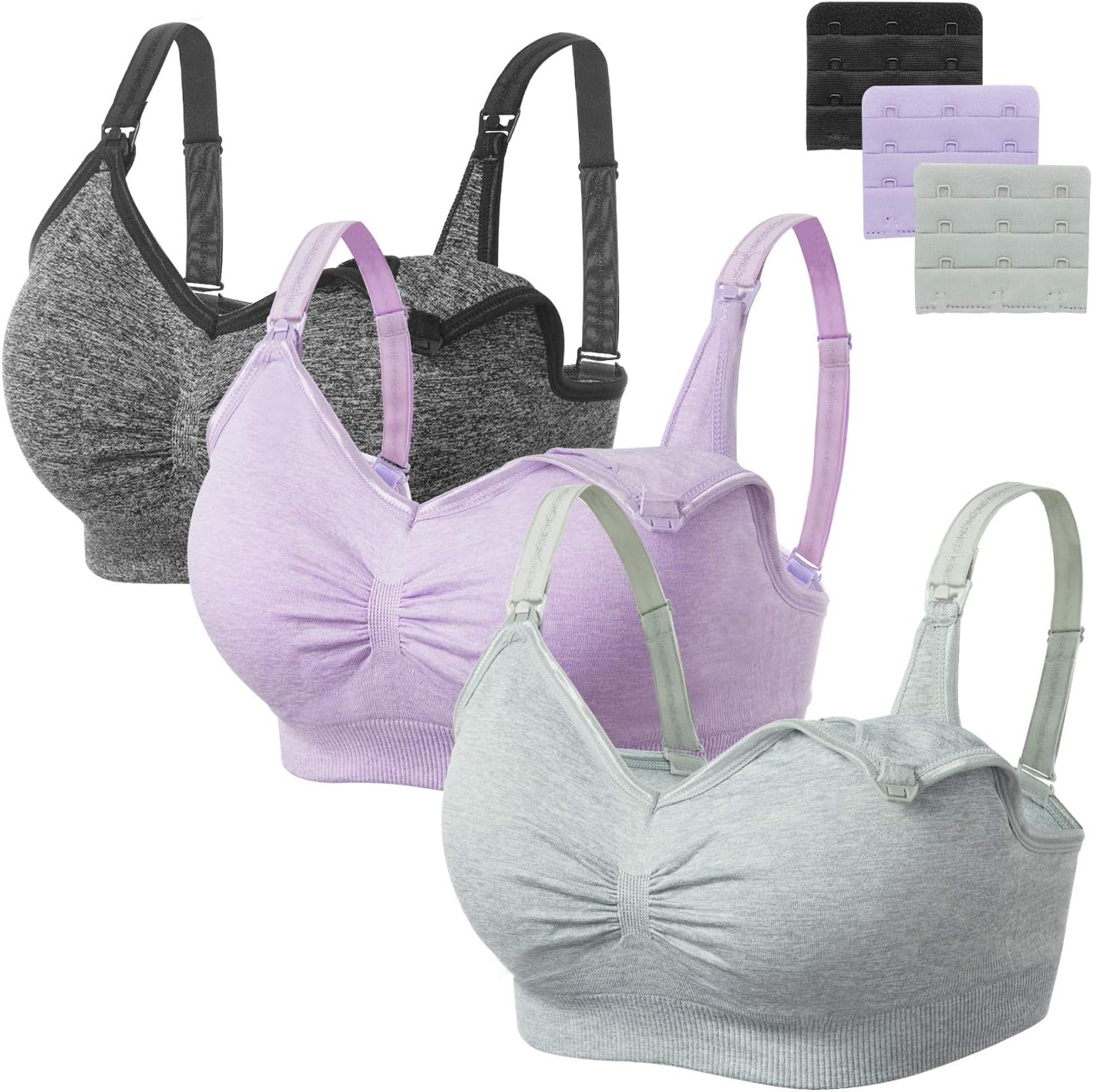 Angelhood Womens Seamless Sleep Nursing Bra,Breastfeeding Maternity Bra with Rem...