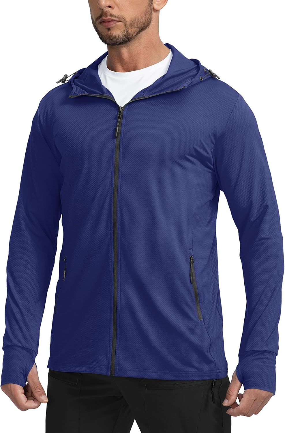 Men's UPF 50+ Light Jacket Full Zip Sun Protection Hoodie Long Sleeve Sun Shirts...