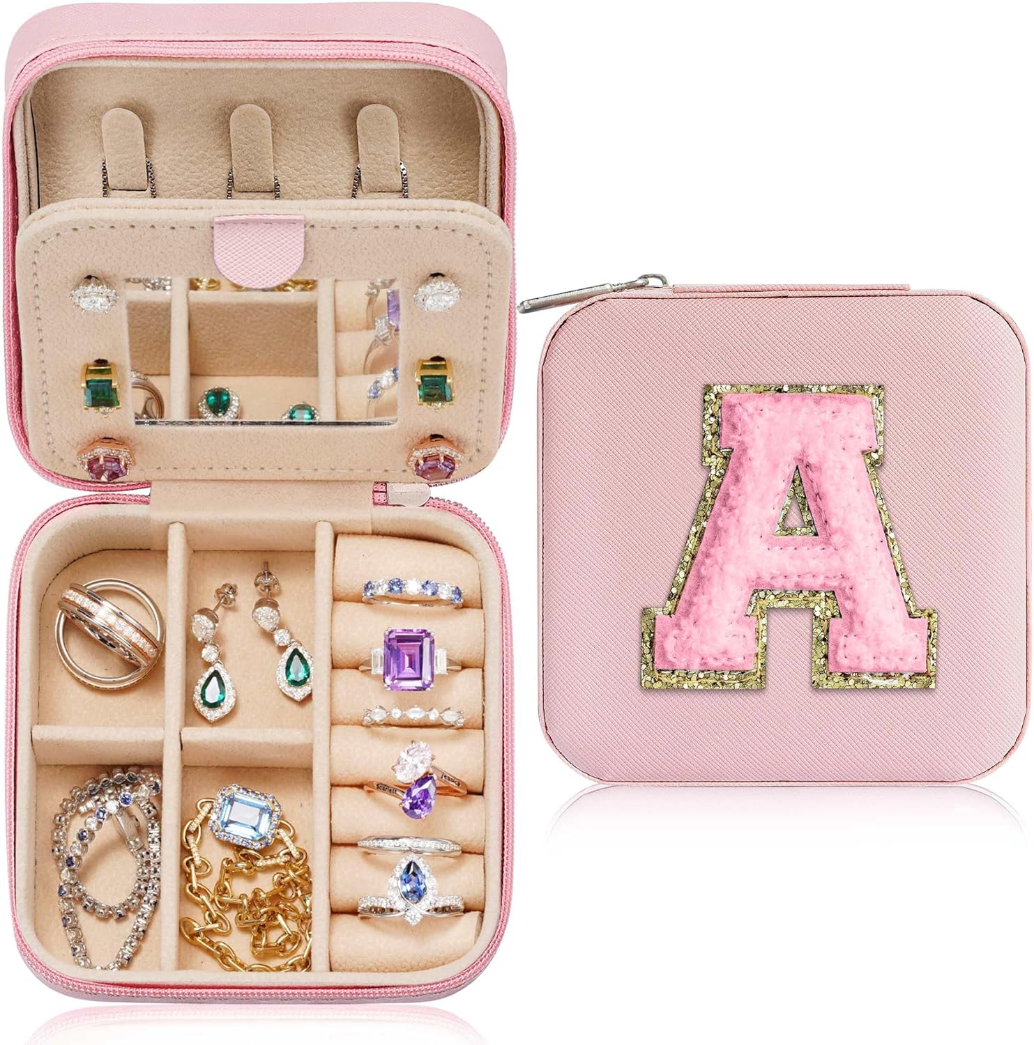 Parima Travel Jewelry Case for Women Fashion, A Initial Travel Jewelry Case Orga...