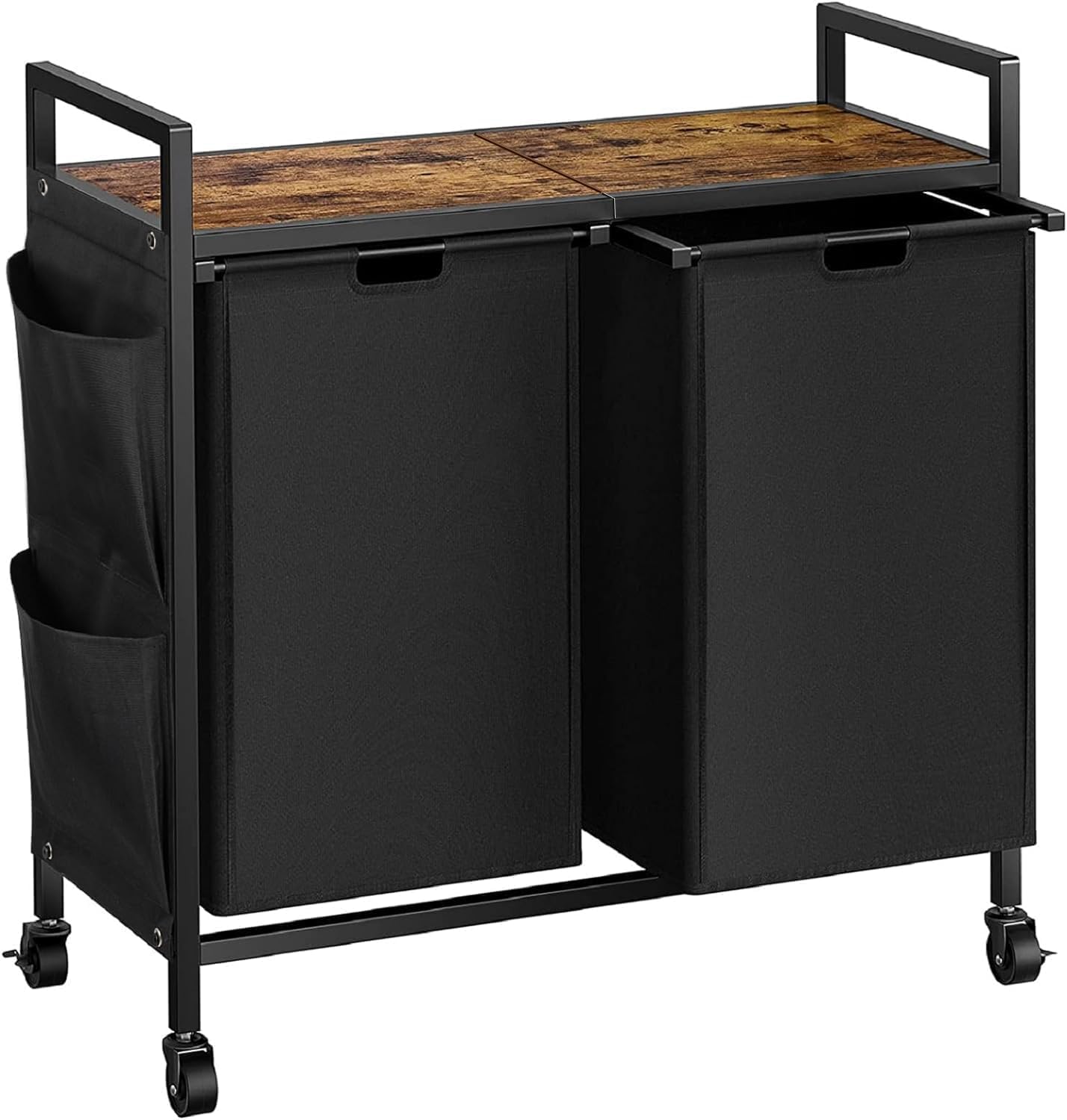 WOWLIVE Double Laundry Hamper, Special Rolling Laundry Basket Organizer with Whe...