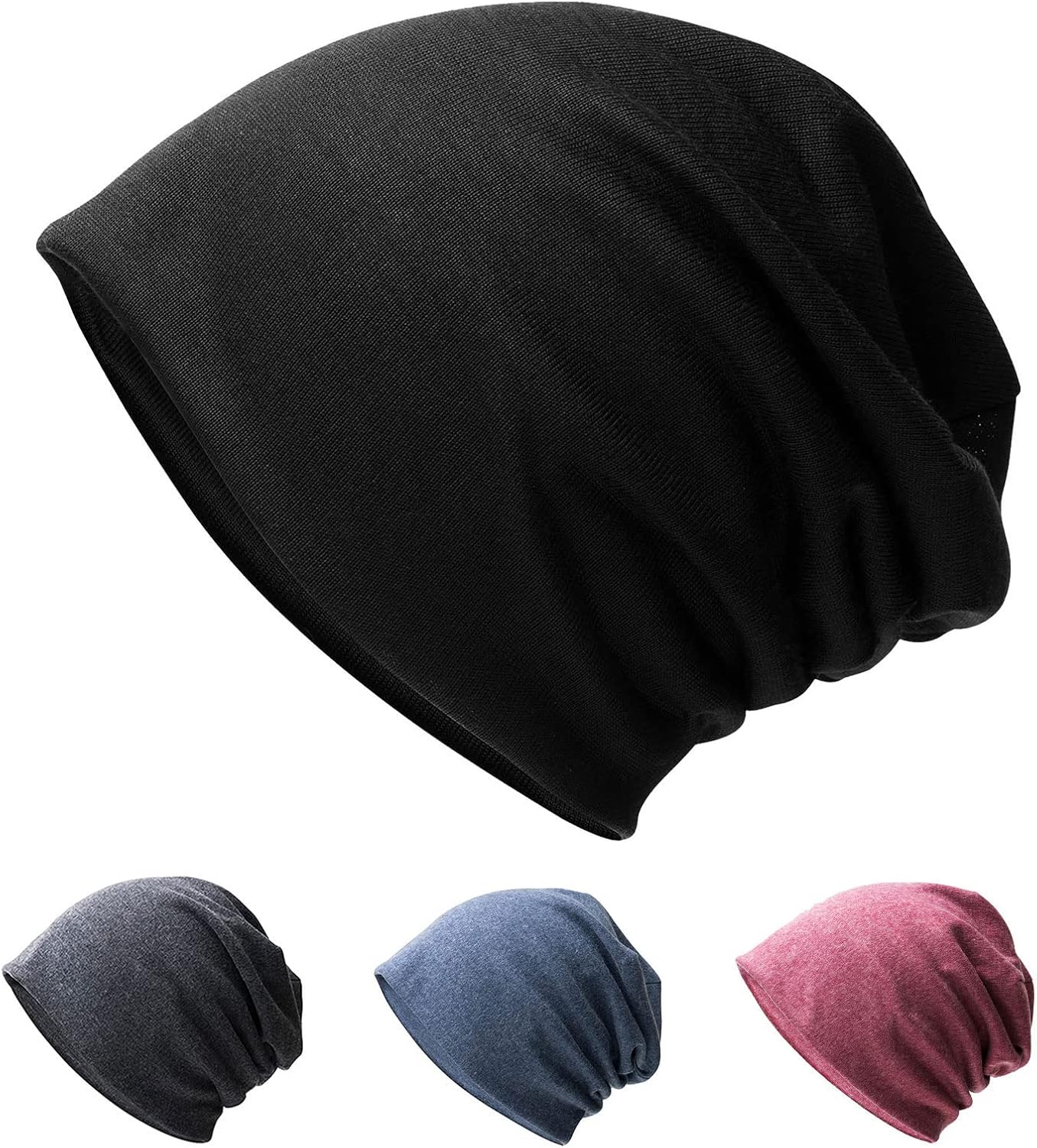 Hurinan Unisex Slouch Beanie Hat Jersey Beanie Skull Cap Classic Baggy Hat Light...