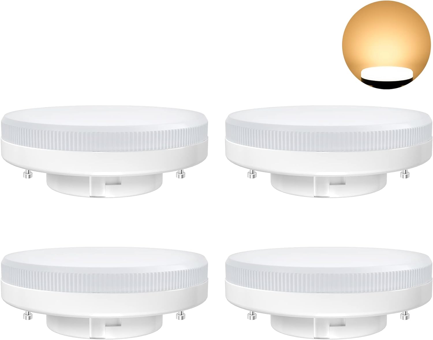 PURSNIC GX53 LED Bulb, 7W Warm White Non Dimmable, Replace 45W GX53 Halogen or C...