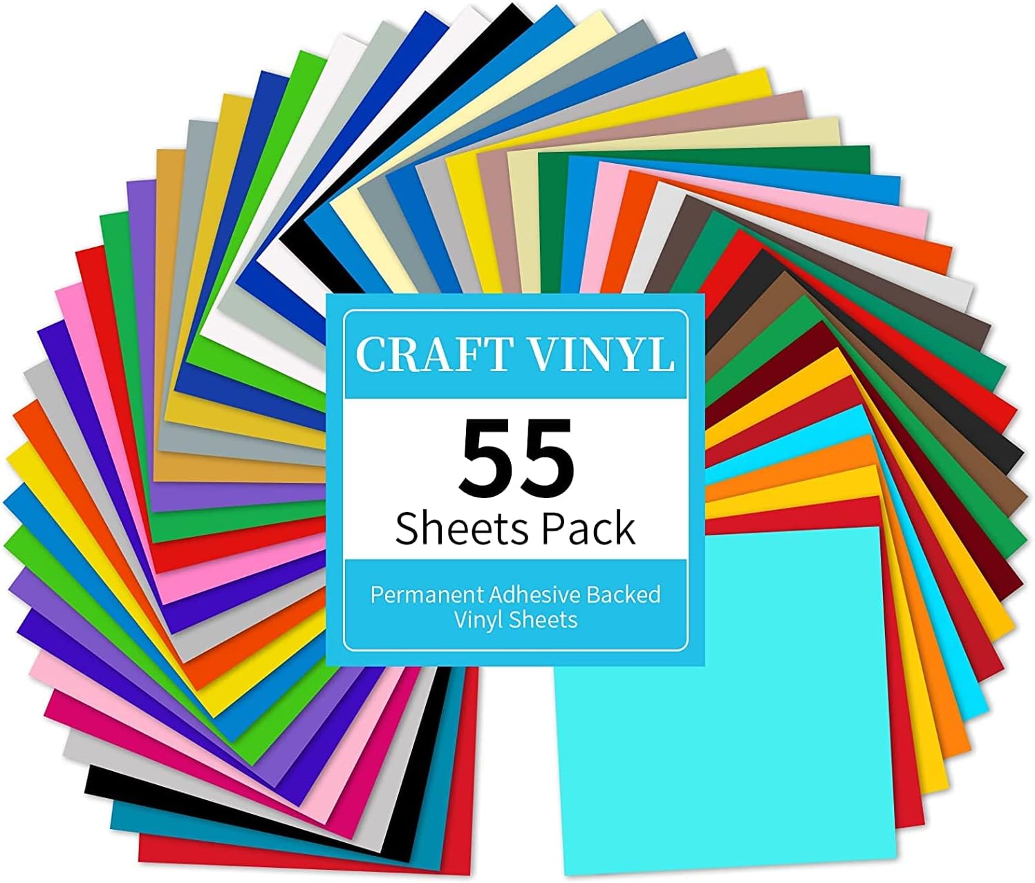 Lya Permanent Adhesive Vinyl Sheets, Special 55 Pack, Innovative Vinyl Sheets fo...