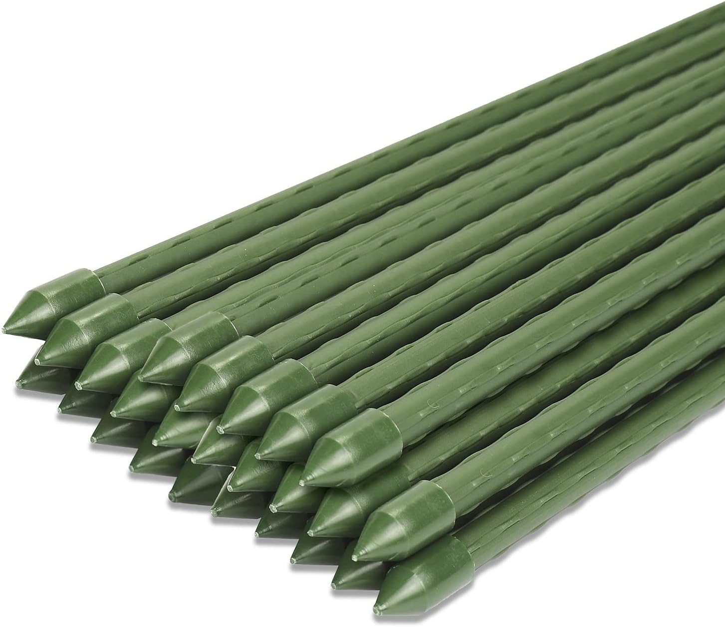 Sekey Garden Stakes 60cm Plant Support Sticks, Plant Stakes Plastic Coated Steel...