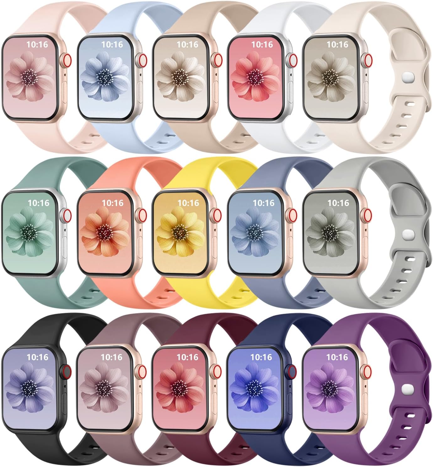 GEAK 15 Pack Compatible with Apple Watch Bands for Women 40mm 38mm 44mm 42mm 41m...