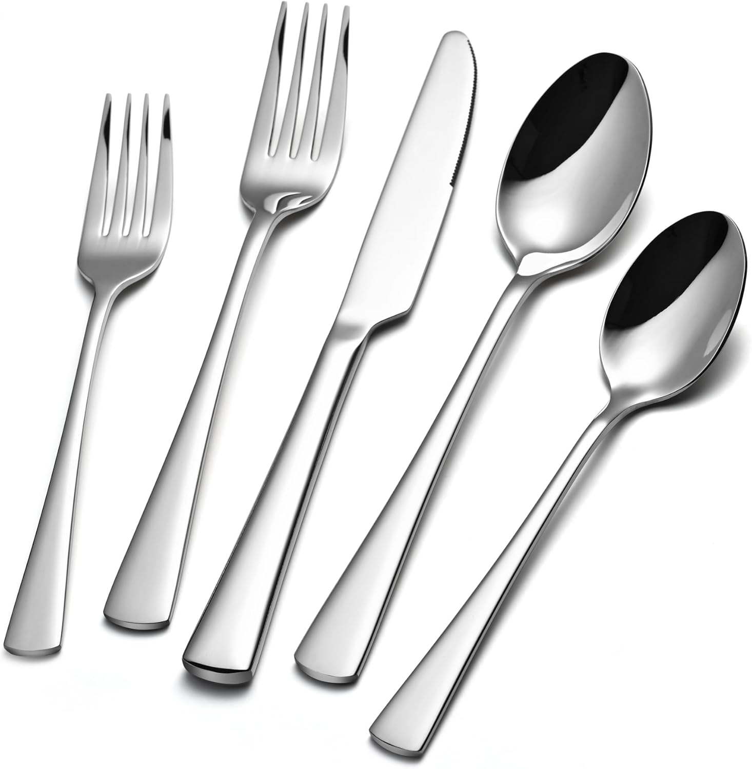 KINGSTONE Silverware Set, 30-Piece Flatware Set for 6, 18/10 Stainless Steel Cut...