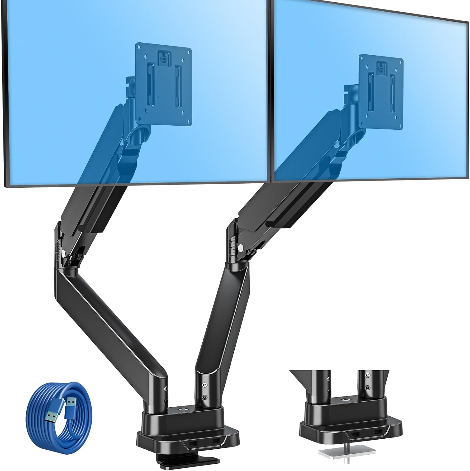 MOUNTUP Dual Monitor Mount Fits 13''-39'' Screen, Ultrawide Dual Monitor Desk Mo...