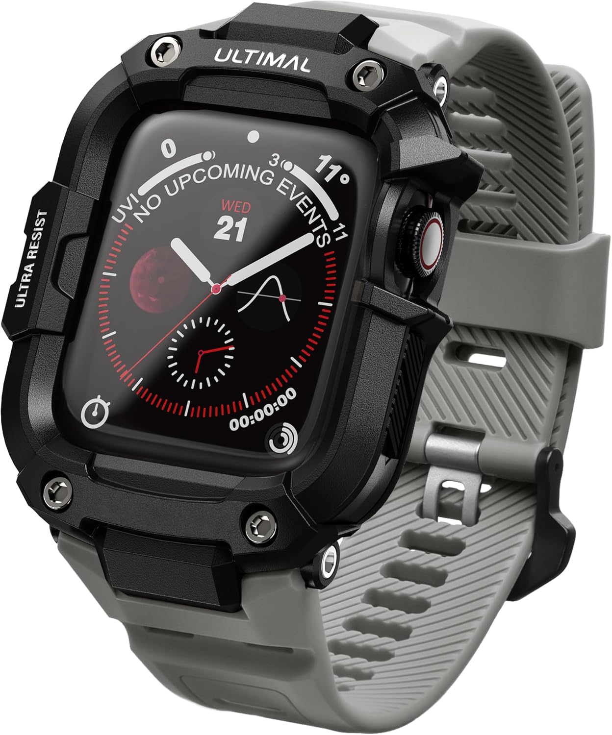 ULTIMAL compatible with Apple Watch Ultra Strap, Military Protective Bumper Case...