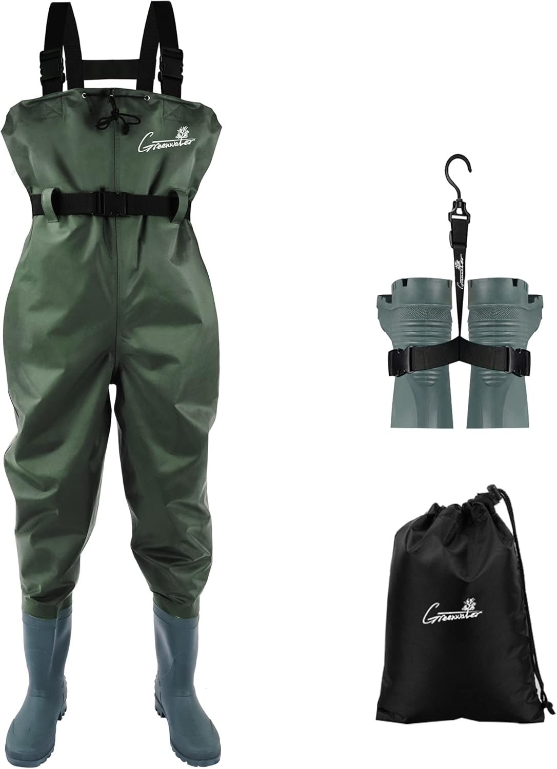 GREENWATER Fishing Chest Waders for Men Women with Boots Waterproof 2ply Nylon P...