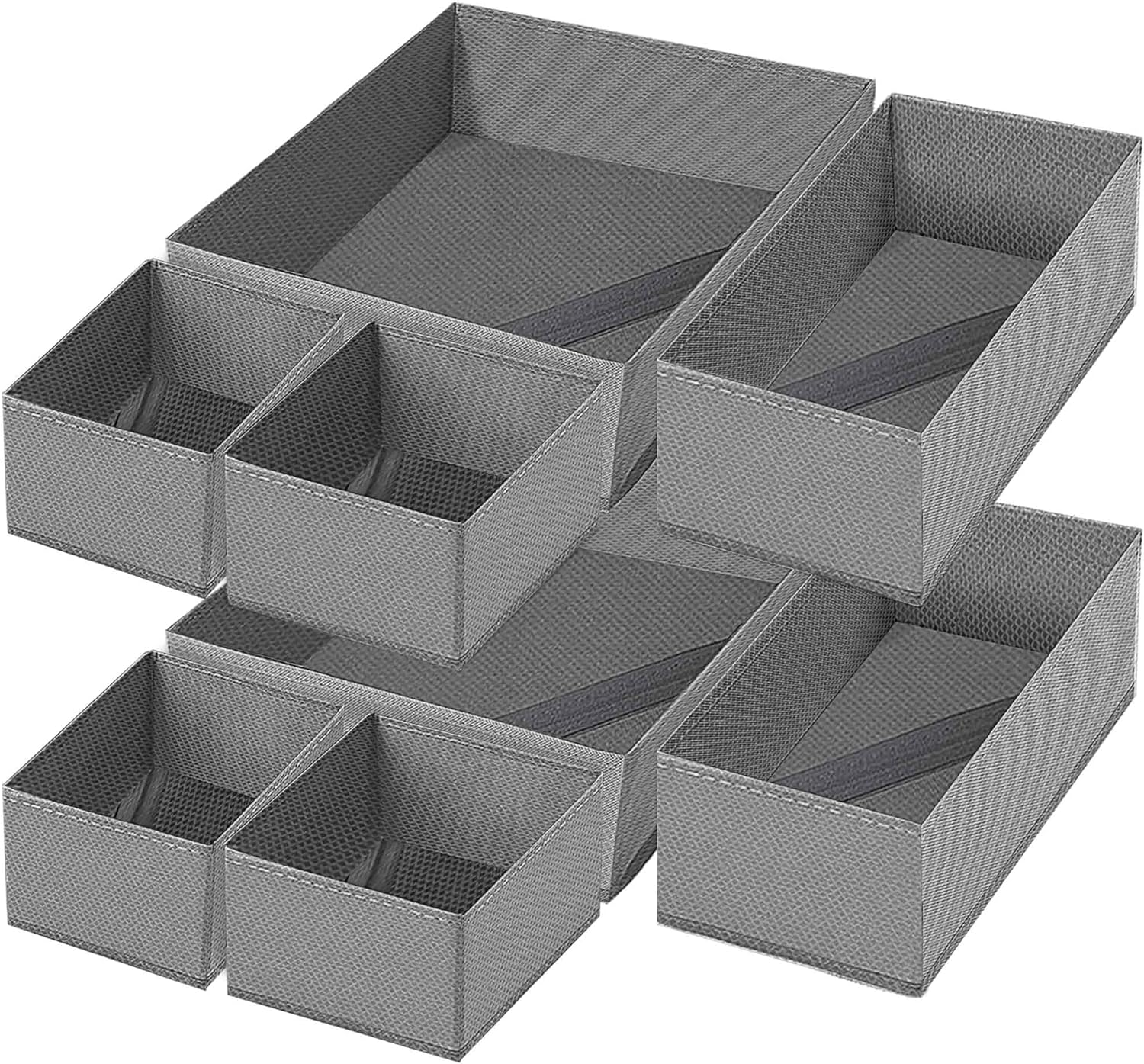TOUYINGER 8 Pack Drawer Organiser Foldable Storage Box Wardrobe Draw Organizer C...