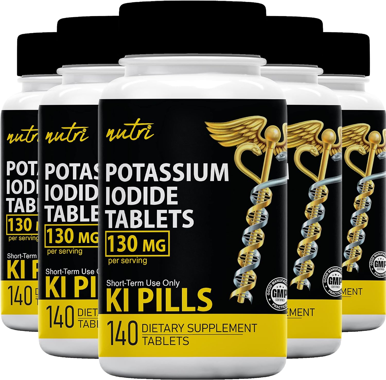 Potassium Iodide Tablets (5 Pack) 130mg - 700 Tablets EXP 10/2032 - Iodine Table...