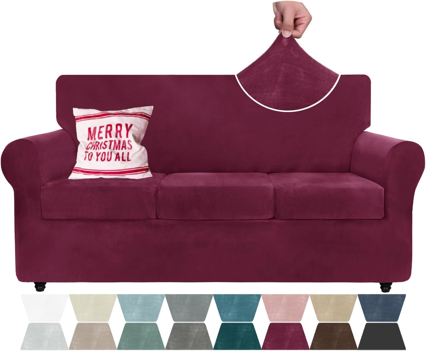 ZNSAYOTX Luxury Couch Cover, Special Velvet Couch Cover 4 Piece Stretch, Innovat...