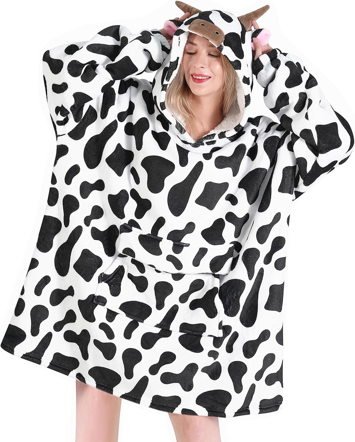 Wearable Blanket Hoodie for Adults, Special Oversized Sherpa Fleece Blanket Hood...