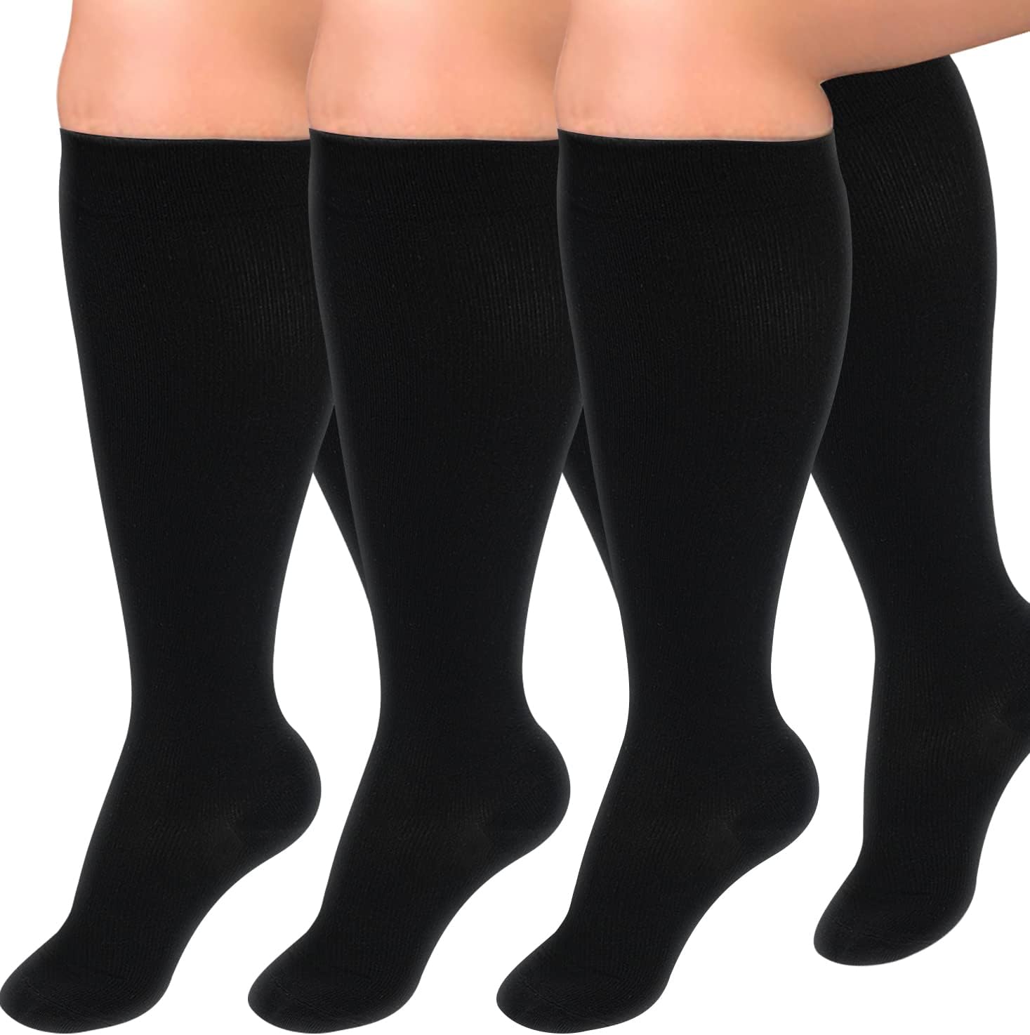 Diu Life 3 Pairs Plus Size Compression Socks for W...