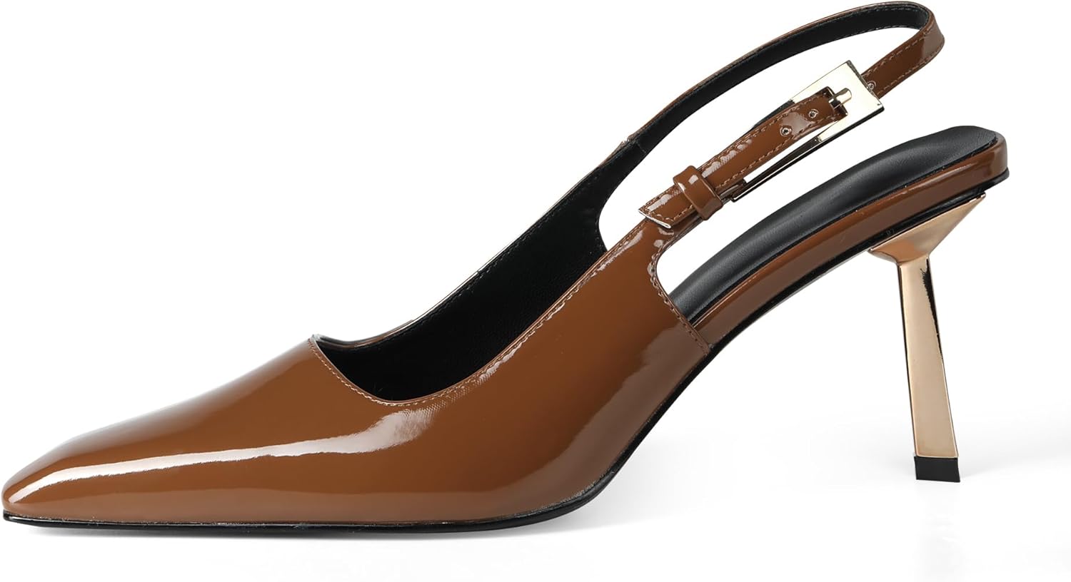 iiimmu Slingback Heels for Women Closed Toe 3.5 in Kitten Heels Women Pumps Squa...