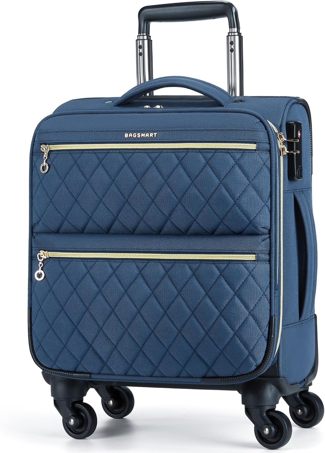 BAGSMART Underseater Carry On Luggage Airline Approved with Spinner Wheels, 16 I...