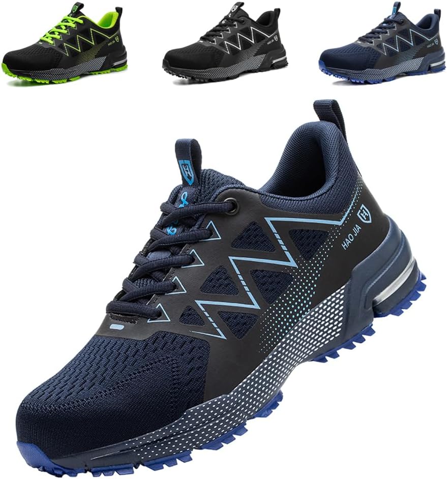 DRECAGE Safety Trainers Mens Steel Cap Trainers Work Safety Shoes Womens Lightwe...