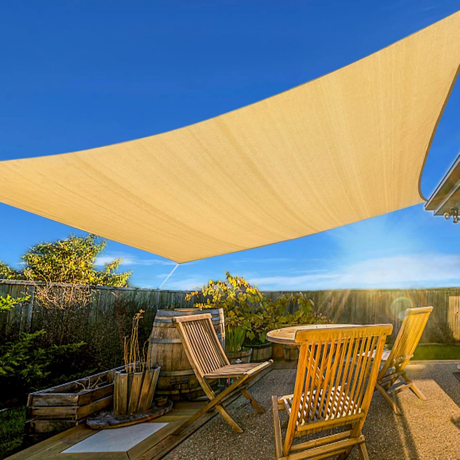Artpuch 10'x13' Sun Shade Sail Curved Commercial Outdoor Shade Cover Sand Rectan...