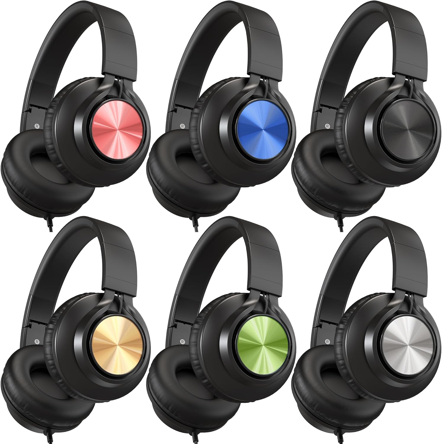AILIHEN Kids Headphones Bulk for School, 6-Pack Class Headphones Wired with Micr...
