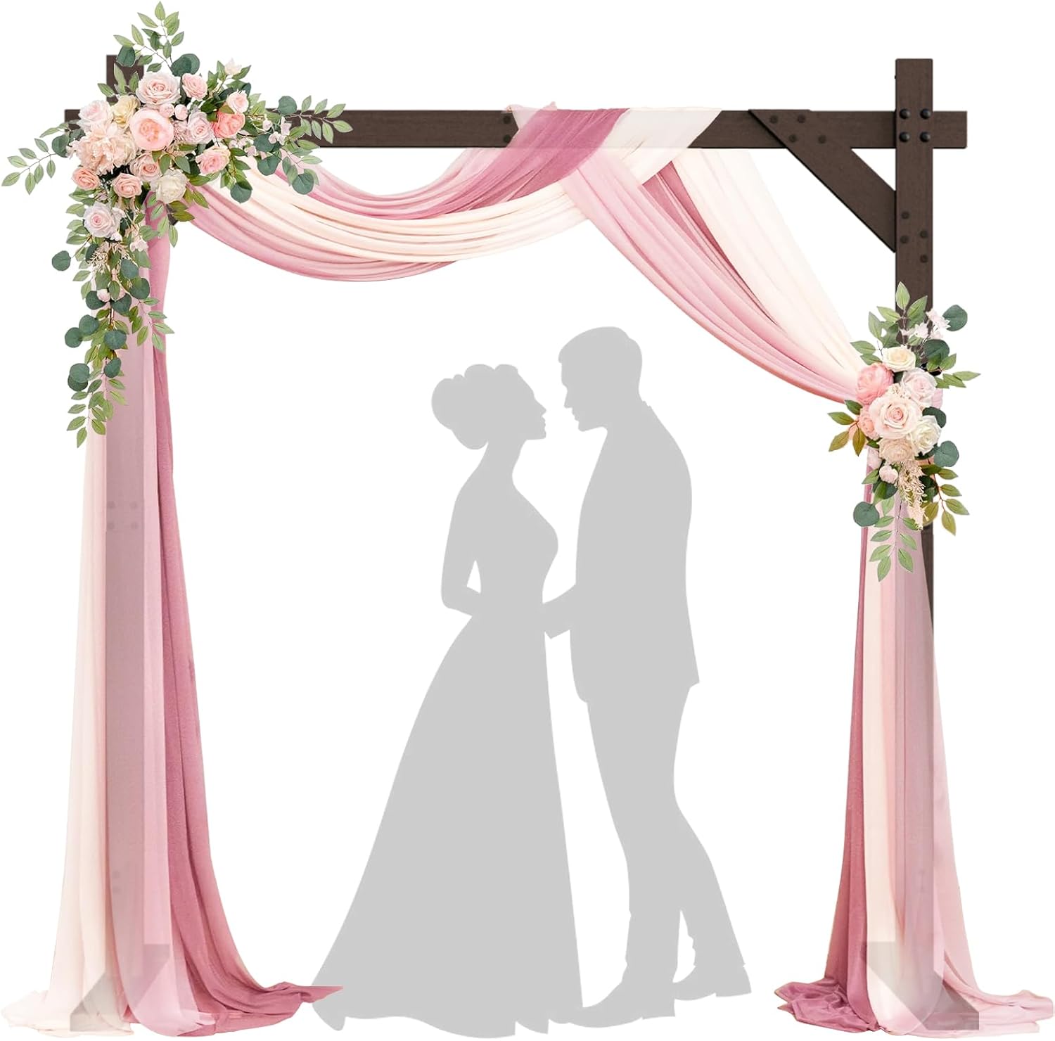 Chamvis 7.48FT Wooden Wedding Arch, Wooden Arch Backdrop Stand Square Arch Weddi...