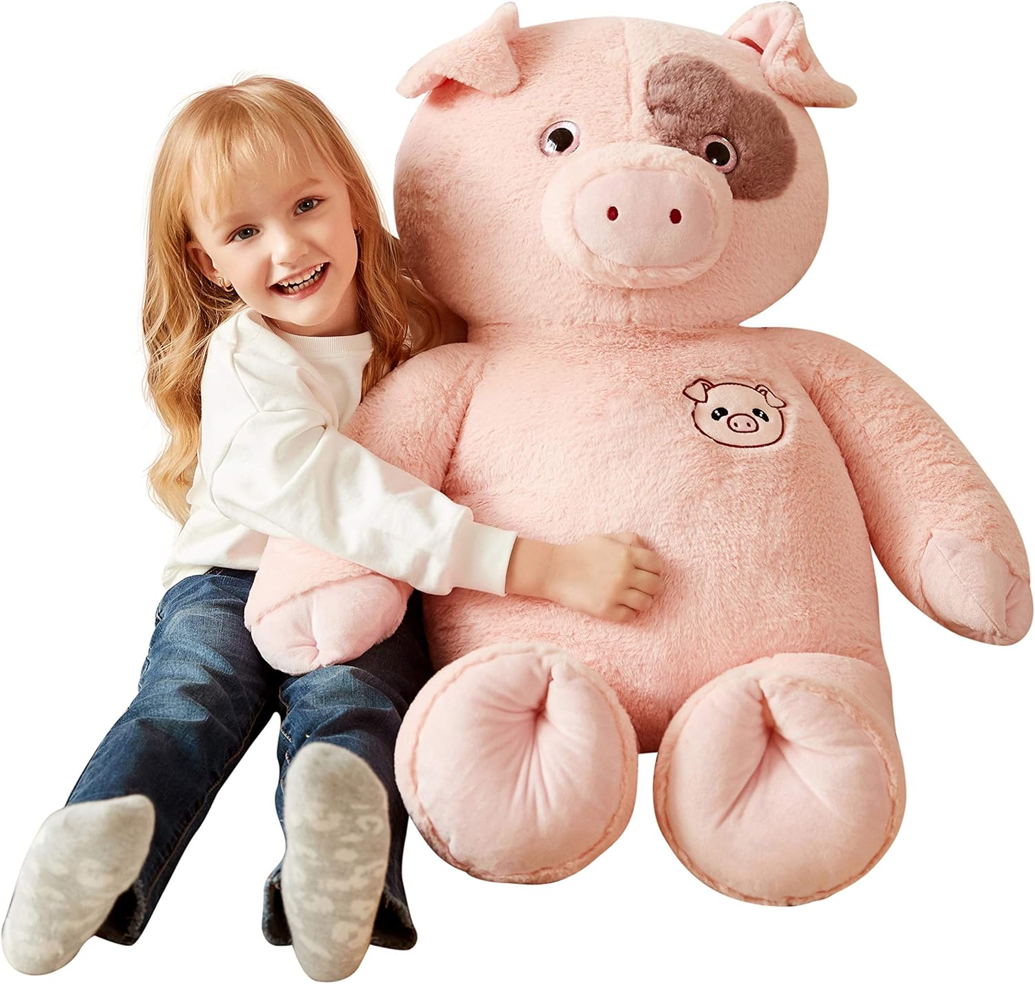 IKASA Stuffed Toy Jumbo Pig, 30'' Plush Animal, Premium Quality Soft Toy for Kid...