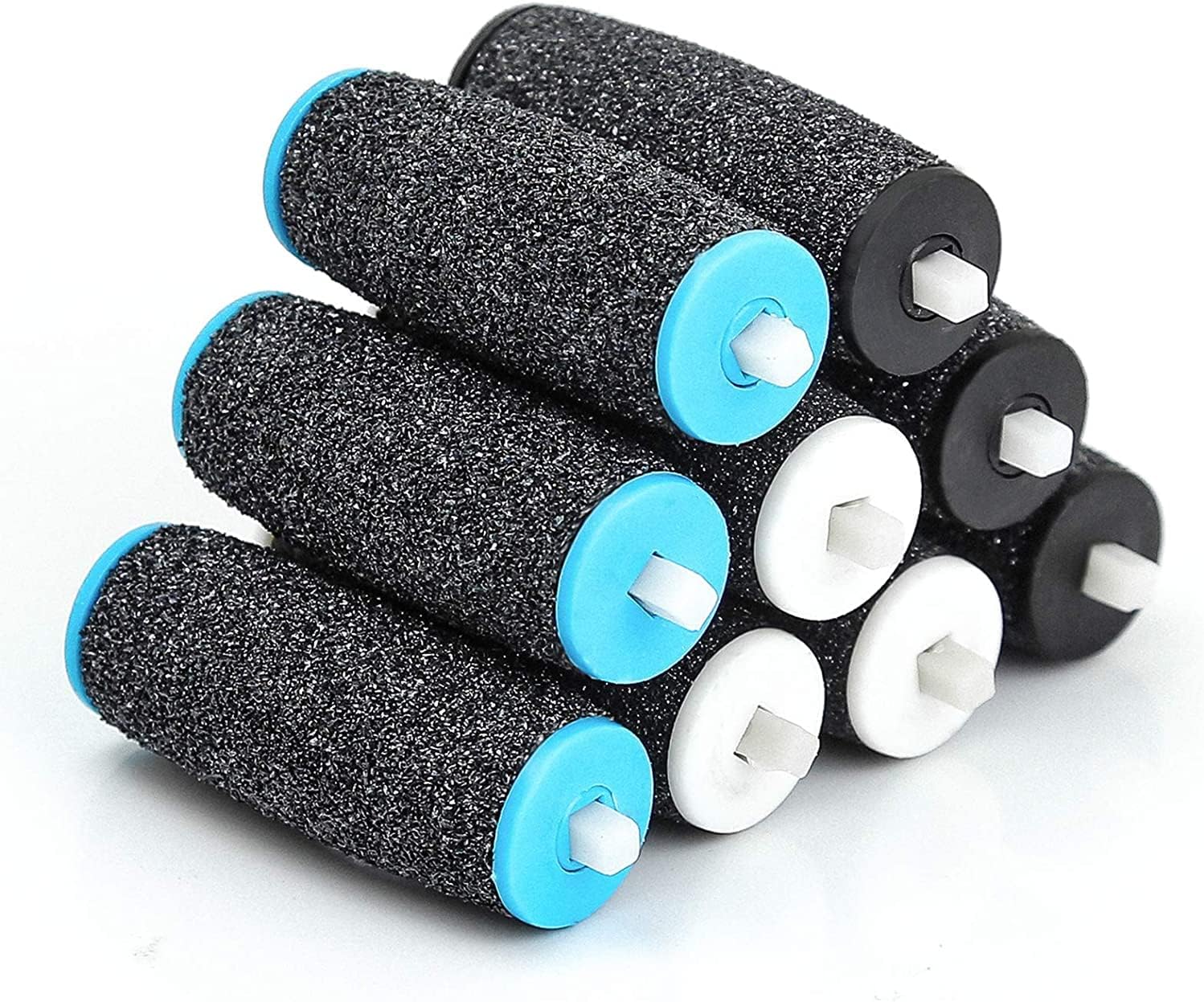 Canvalite 9Pcs Pedi Replacement Rollers, 3 Coarse Levels Includes Extra Rough Ha...