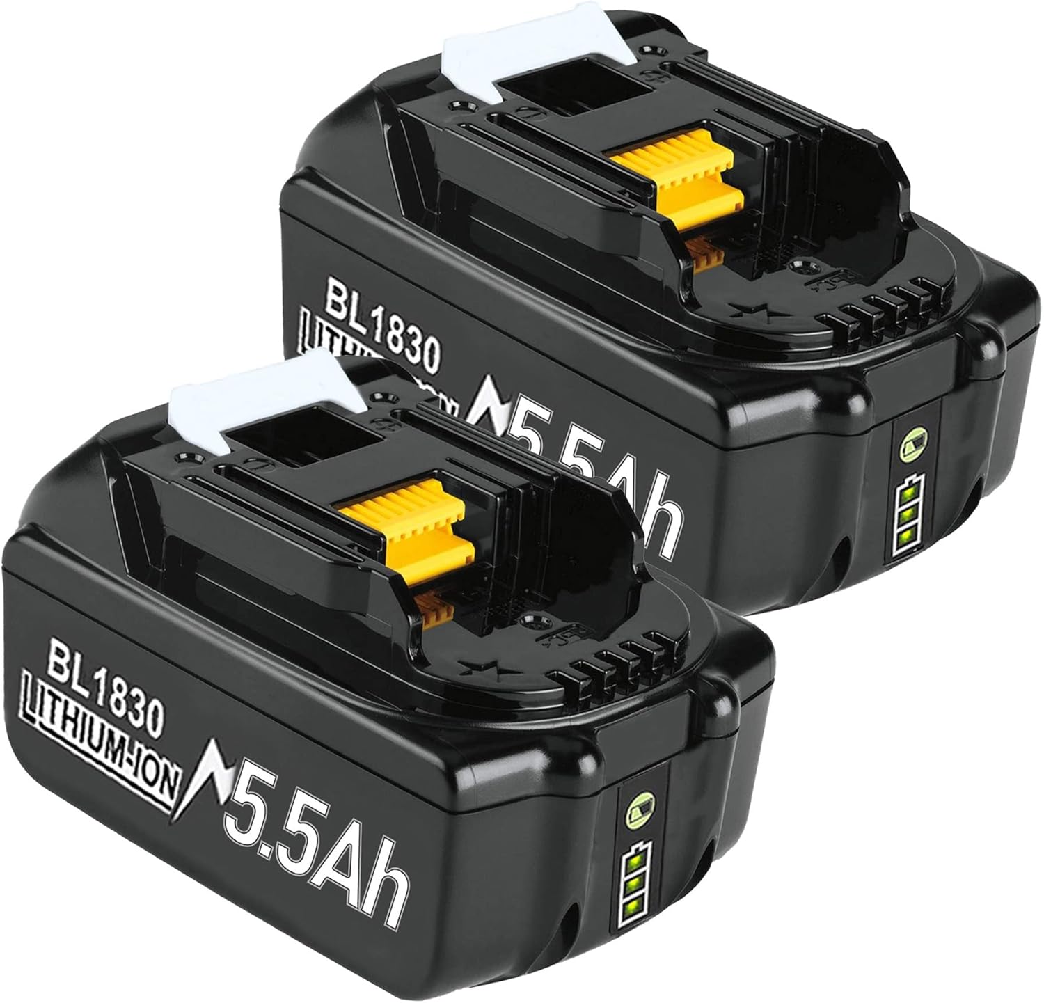 2 Pack 5500mAh BL1850B Li-ion Replacement Battery Compatible with Makita 18V Bat...