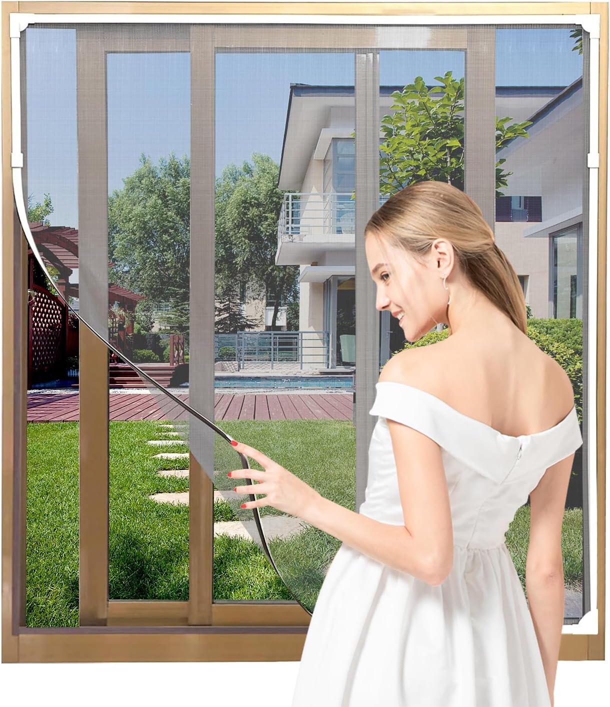 AMLOOPH Magnetic Window Fly Screens for Windows Nets to Keep Bugs Out, Up to 90x...