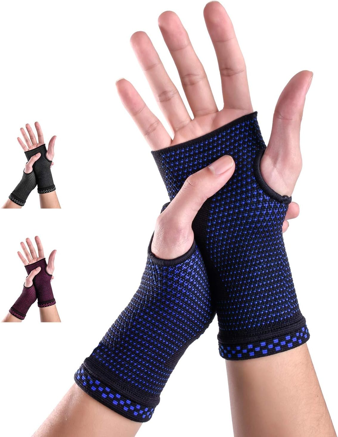 ABYON Wrist Supports 2 Pack for Left and Right Hand, Wrist Brace Compression Sle...
