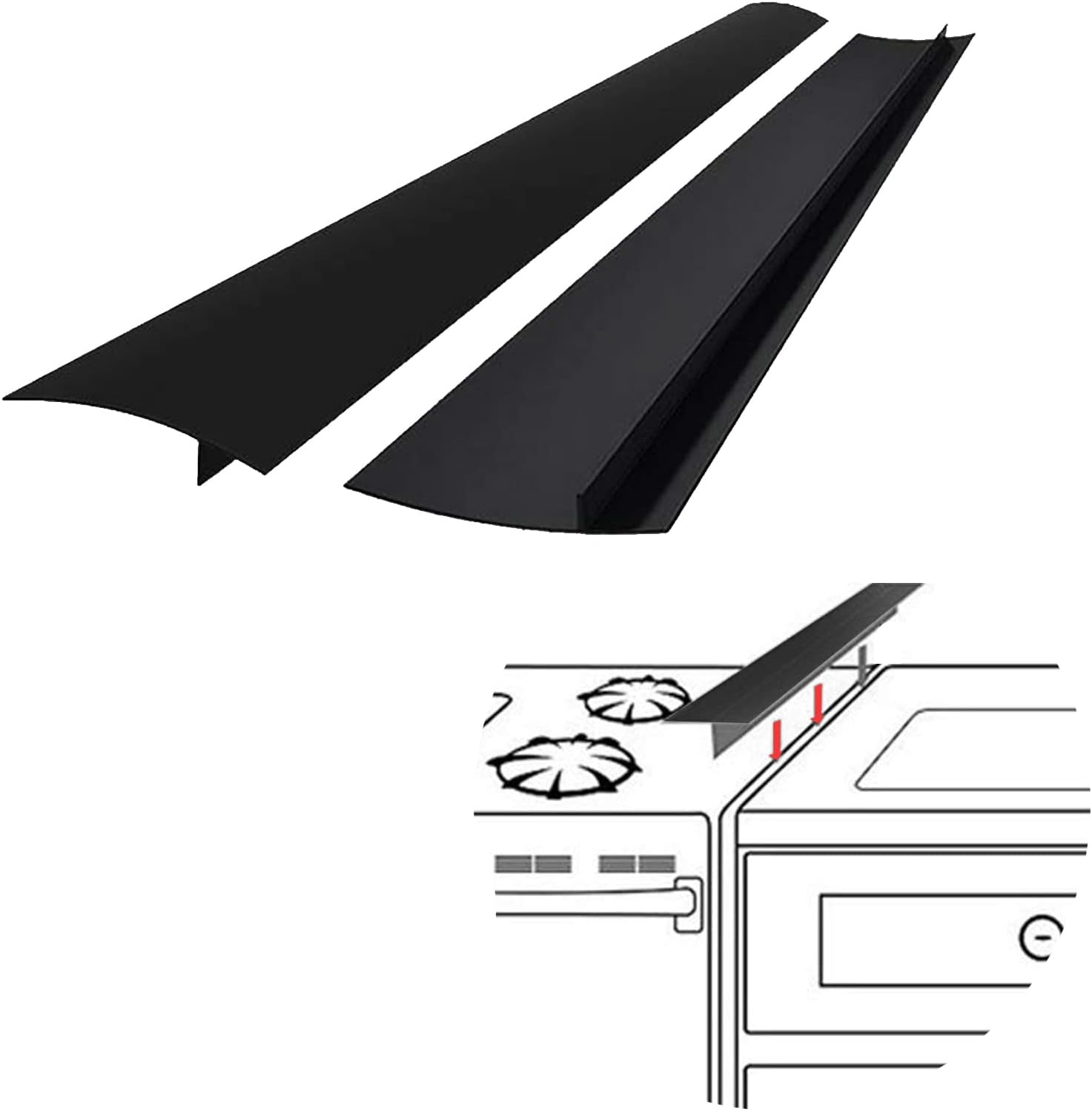 High-Quality SEVCHY Silicone Stove Gap Covers, Special 2-Pack Heat Resistant Sto...