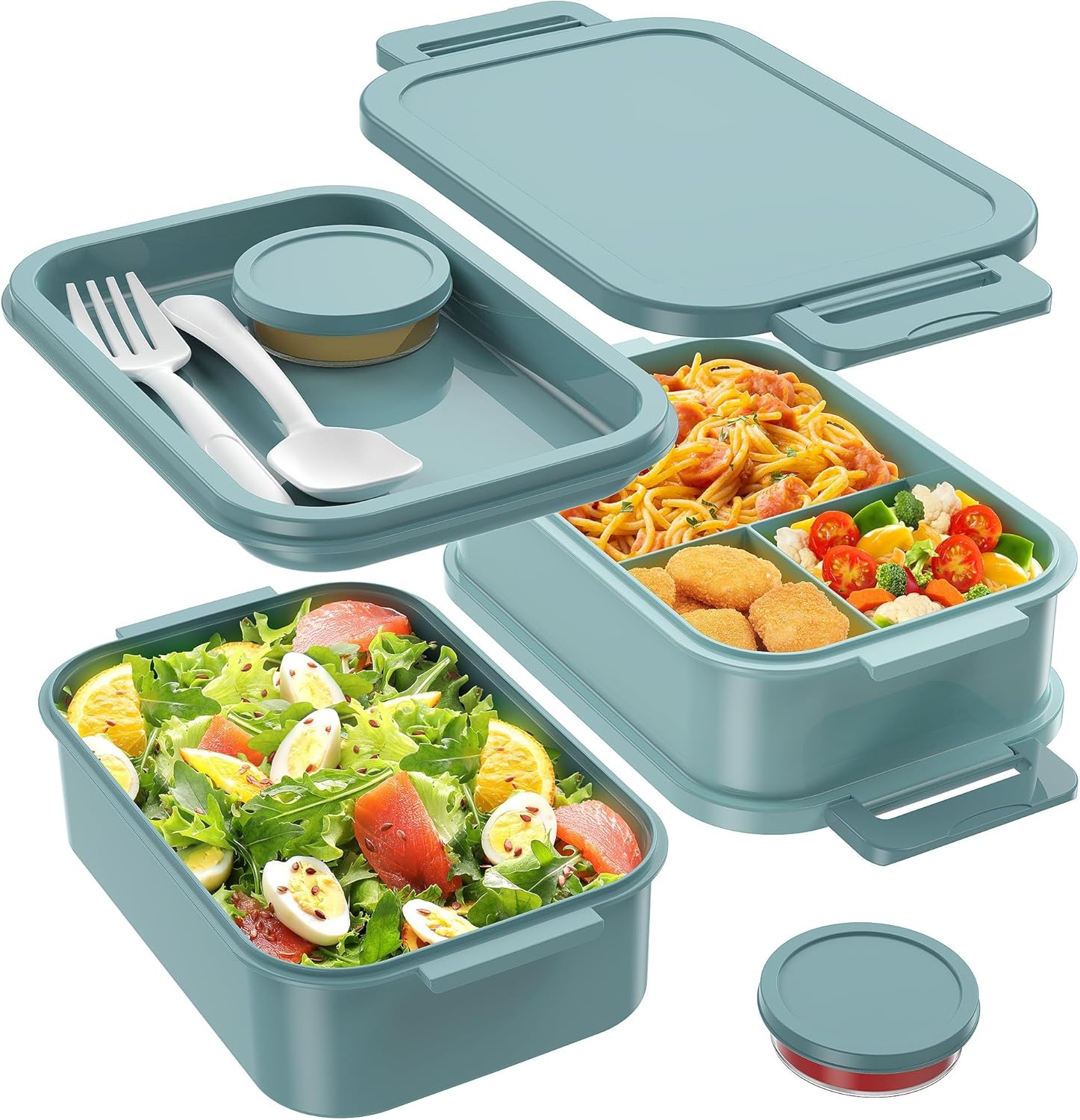 Jelife Bento Box Adult Lunch Box - 72oz Stackable Bento Lunch Box for Adults, 3...