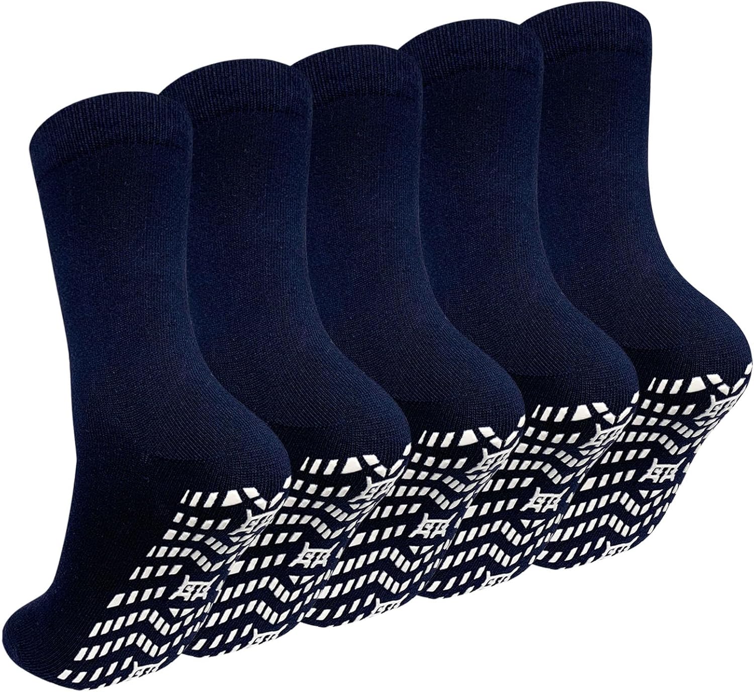 ZAKASA Non Slip Grip Socks - Non Skid Crew Grippy Socks for Men Women Anti Slip...