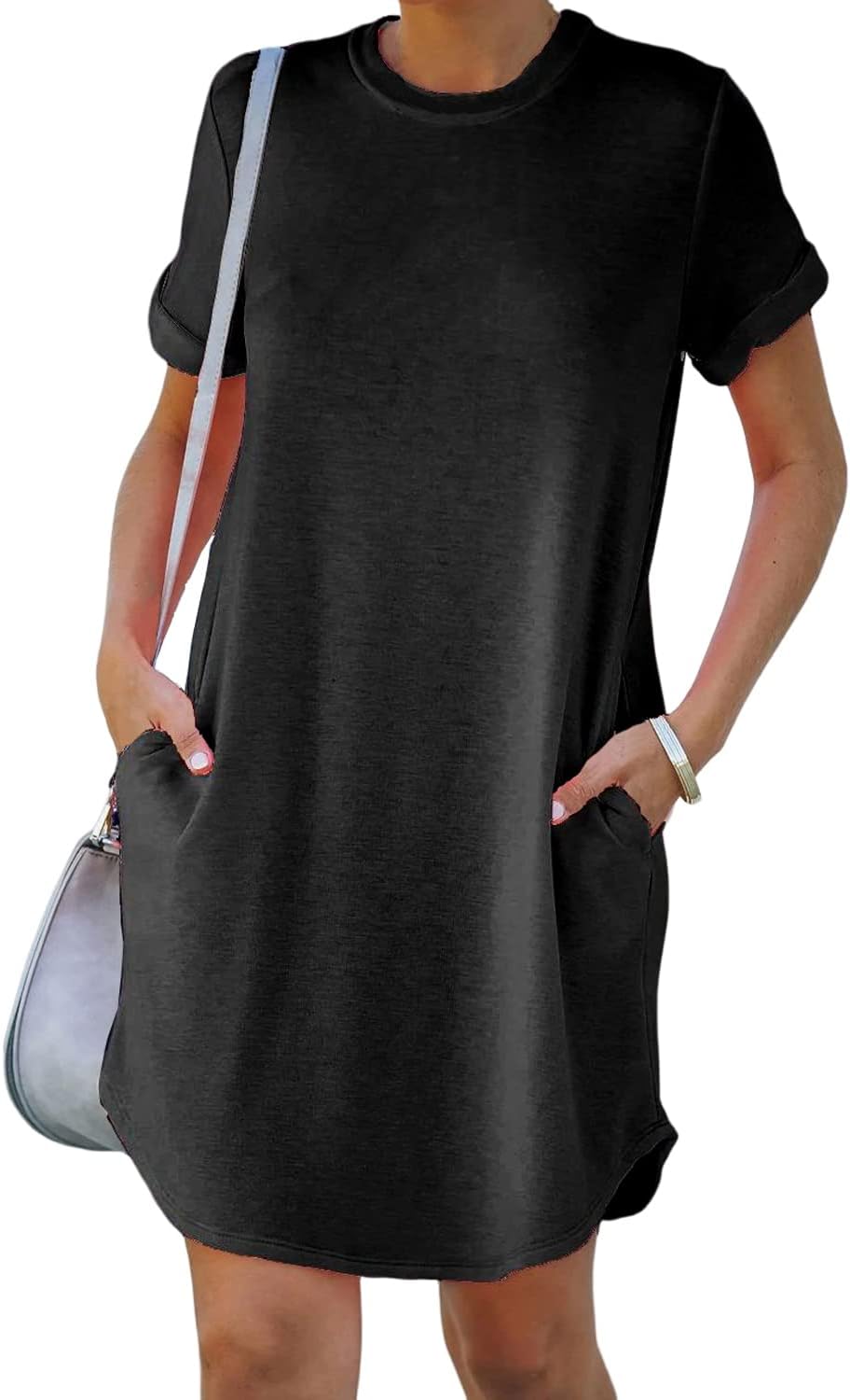 YEXIPO Women's Casual Summer Short Sleeve T Shirt Dress Nightgown Crew Neck Loos...