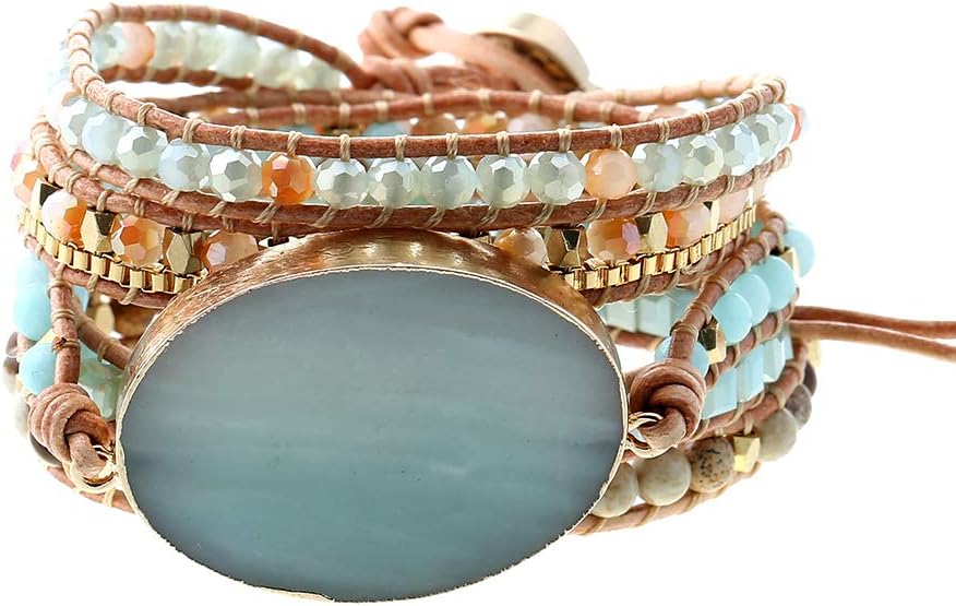 Plumiss Jewelry, Special Boho Handmade Bracelets, Unique Natural Stone Crystal f...