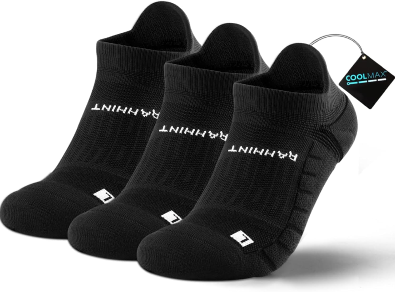 Coolmax Compression Running Socks Cushioned Trainer Socks No Show Anti-Blister A...