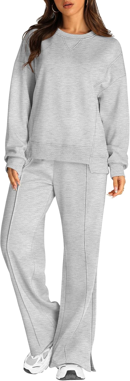 RUBZOOF Womens 2 Piece Outfits Sweatsuits Long Sleeve Oversized Lounge Sets Trac...