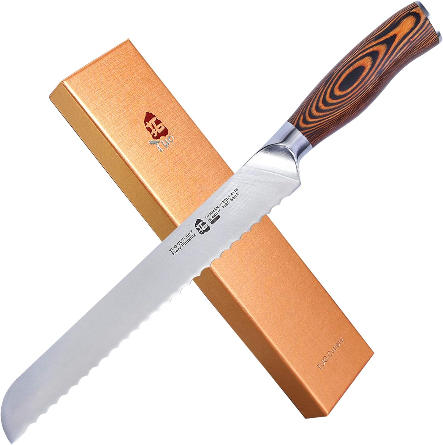 TUO Bread Knife, Razor Sharp Serrated Slicing Knife, High-Quality Kitchen Cutler...