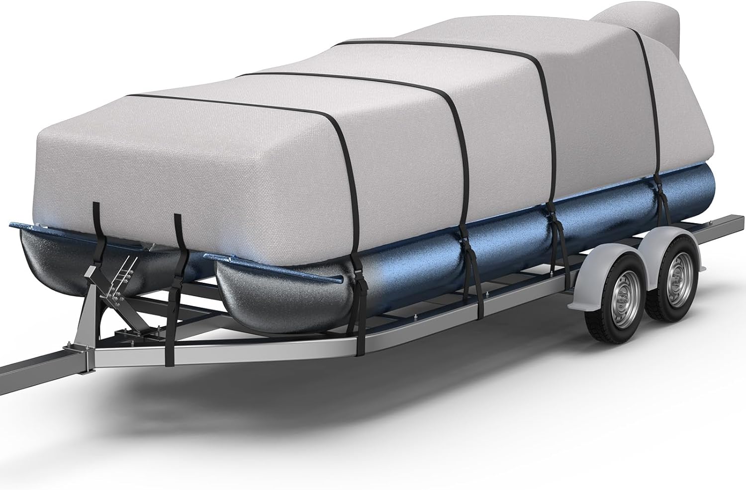 RVMasking 1200D Partial Reinforced Waterproof Marine Grade Pontoon Boat Cover wi...