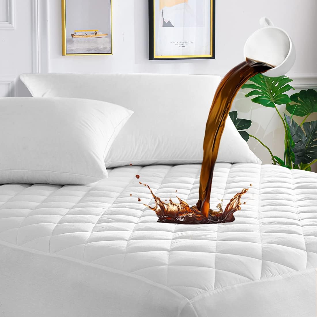 UNILIBRA Queen Mattress Protector Waterproof, Deep Pocket Mattress Pad Protector...